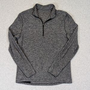 Lululemon Surge Warm 1/2 Zip Men's Large Heathered Black Performance Running
